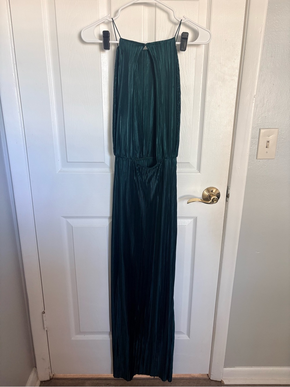 Boohoo Dark Teal Pleated Maxi Dress